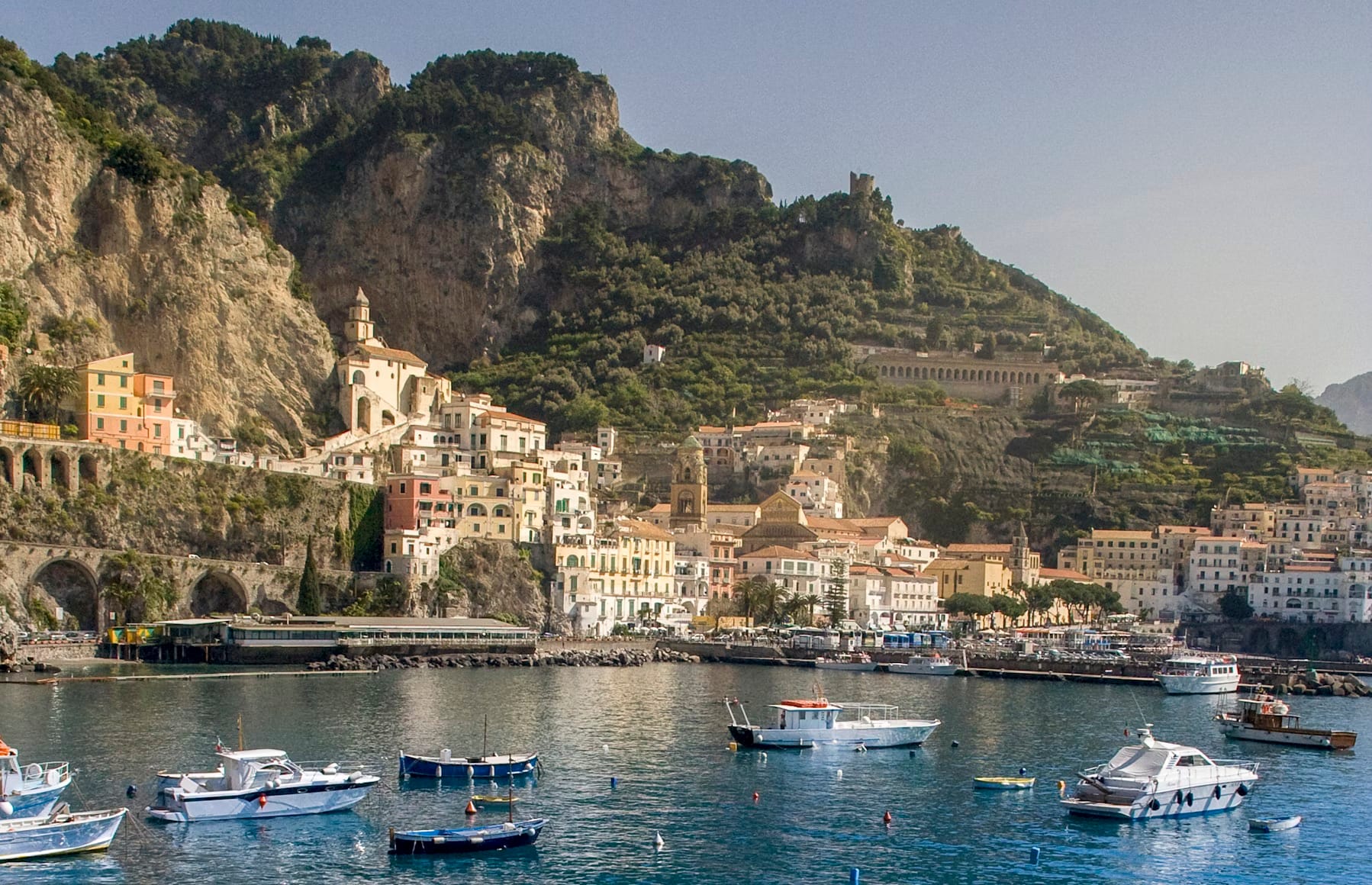 The Amalfi coast, as seen from the sea, is a place of stunning beauty and natural splendor.