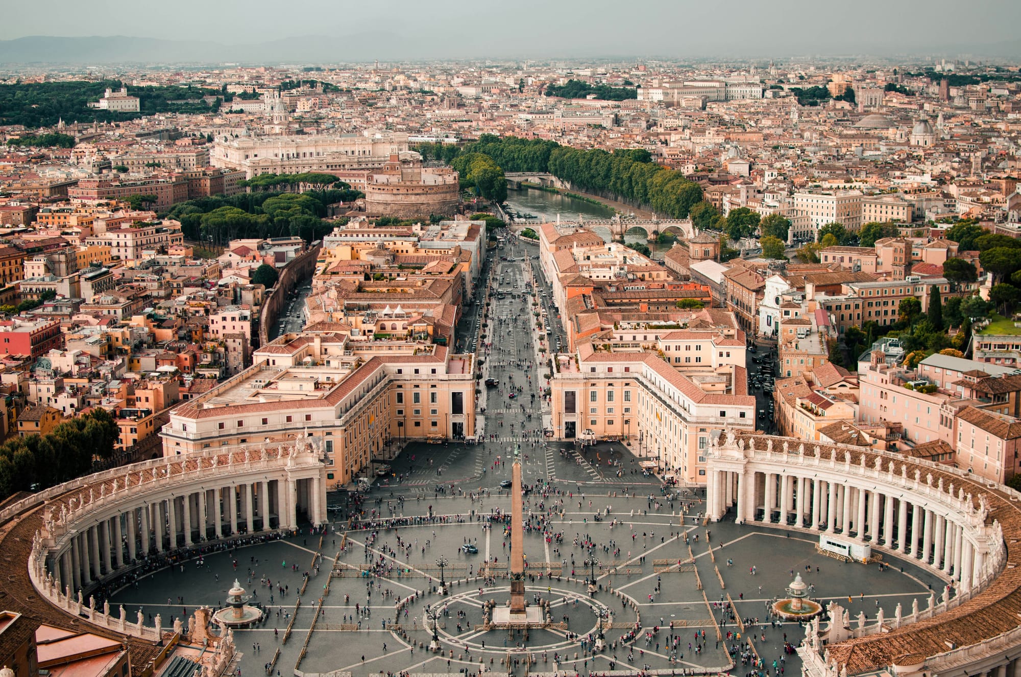 The view of Vatican City from above.