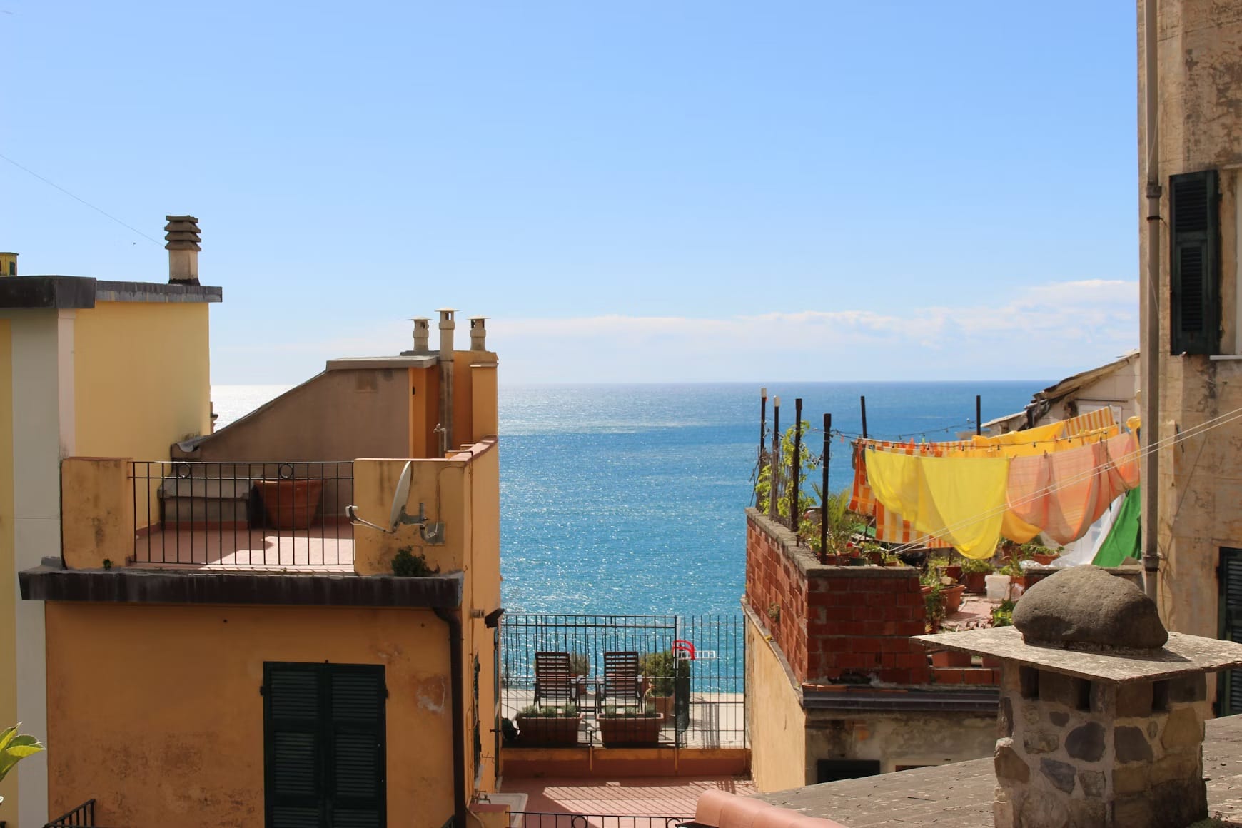 An enchanting view of the Sea of Liguria in Italy.